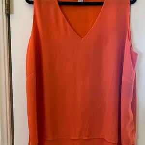 Michael Kors Bold Orange V-Neck Blouse